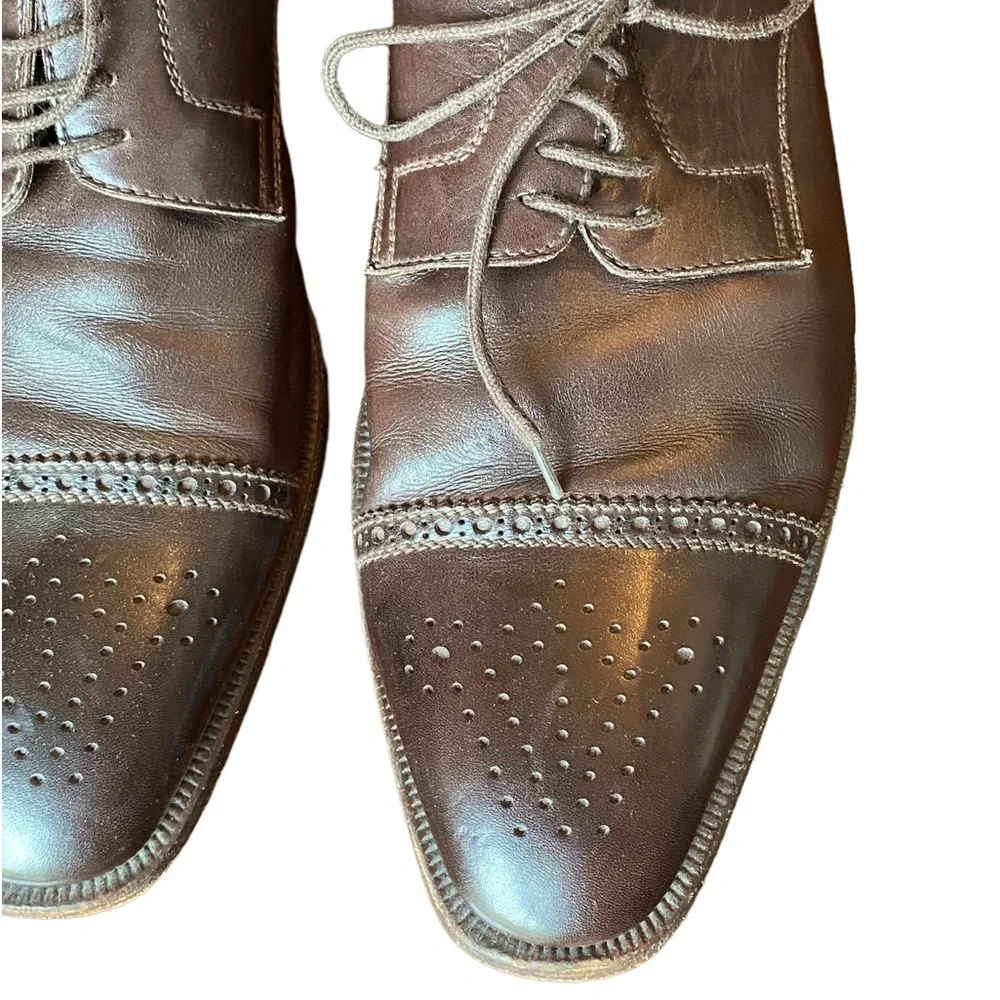 Gravati Men’s Leather Cap Toe Brown Tie Loafers